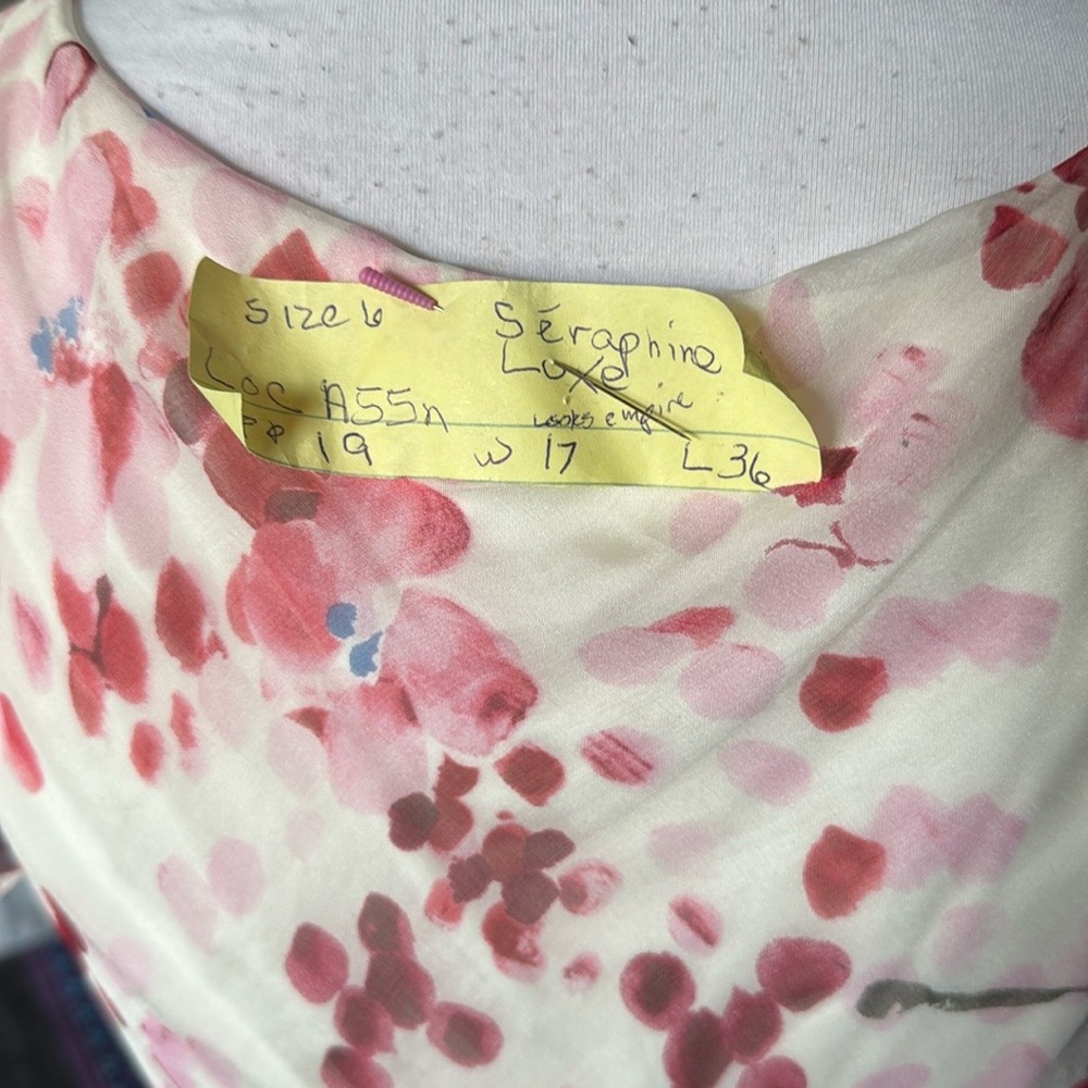 Seraphine Pink Floral dress w/full slip - Picture 9 of 14